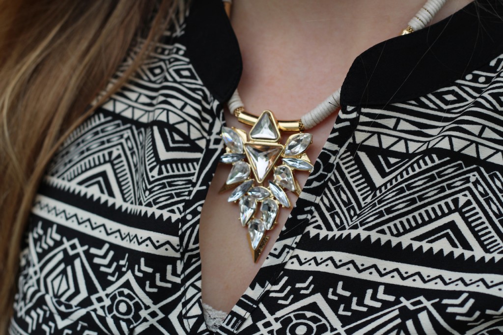 Statement necklace and blouse