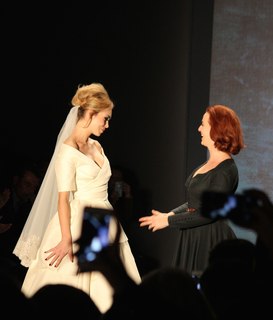 92 Lena Hoschek MBFW 2015 Finale Hochzeitskleid Designerin