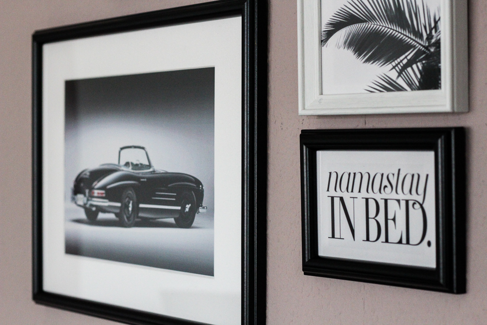 Blogger Interior Bilderwand Schwarz Weiß Auto Palmen Bild Spruch