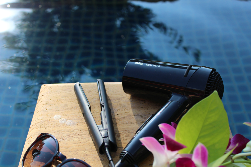 Braun Style&Go Collection Mini-Haarglätter Haartrockner Reisegröße Reisegepäck Urlaub Sonnenbrille