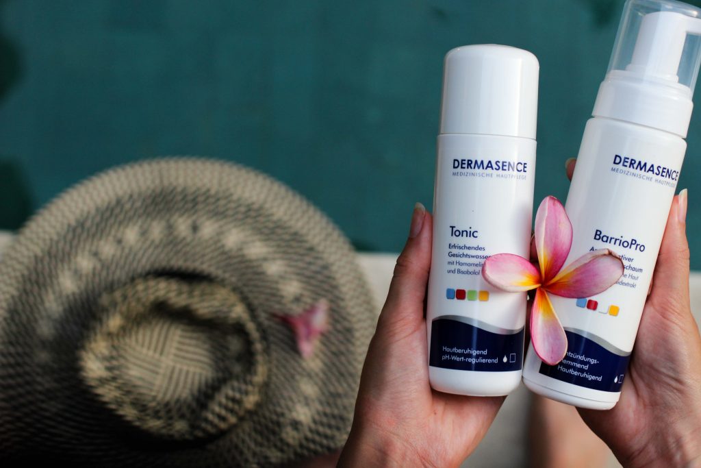 Urlaubs-Hautpflege Sommerurlaub trockene empfindliche Haut Dermasence Haut reinigen BarrioPro Reinigungsschaum Tonic Gesichtswasser Pflege Beauty Blog Bali 2