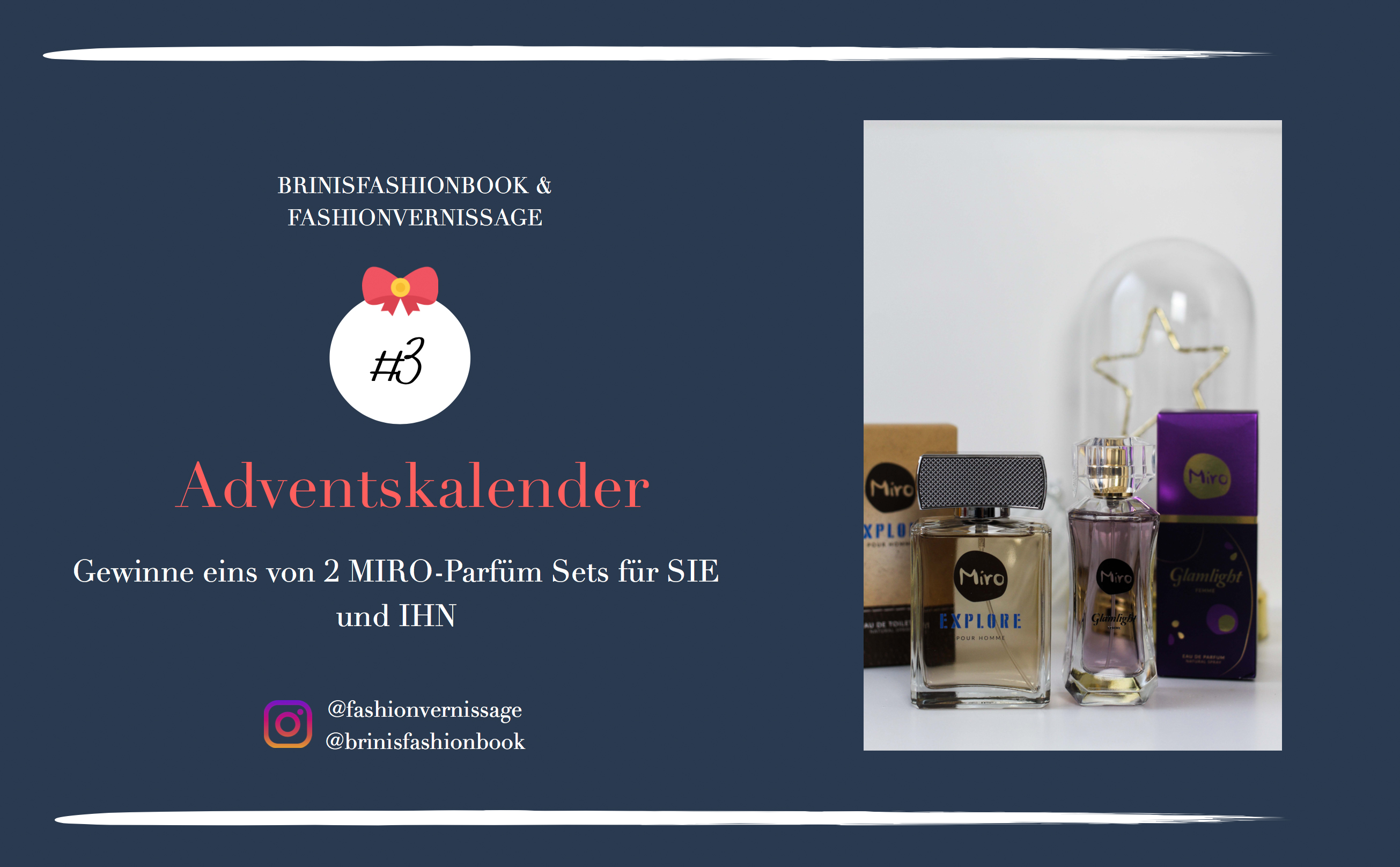 Blogger Adventskalender MIRO Parfüm Set sie ihn gewinnen Gewinnspiel Miro Damenduft Glamlight Miro Herrenduft Explore 1