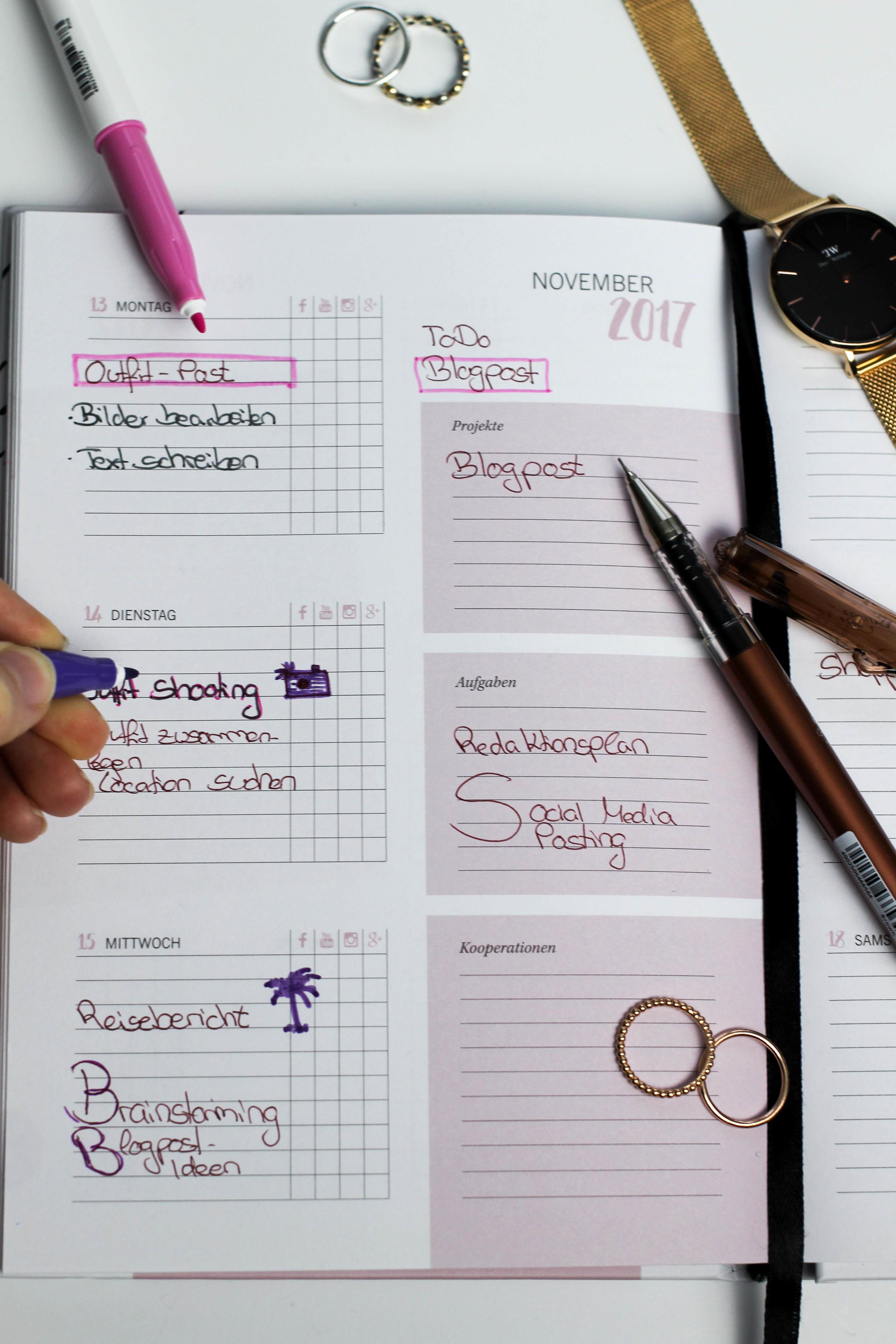 Blogger Adventskalender Pilot Pen Stift Metallic Rosa Blog Organizer kreativ Blogger Kalender