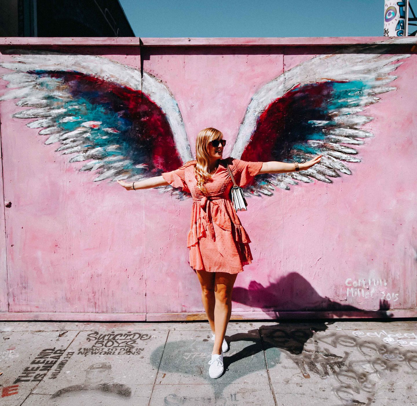 Top Insider Tipps Los Angeles Melrose Avenue Graffiti Wand Flügel Engel Reiseblog