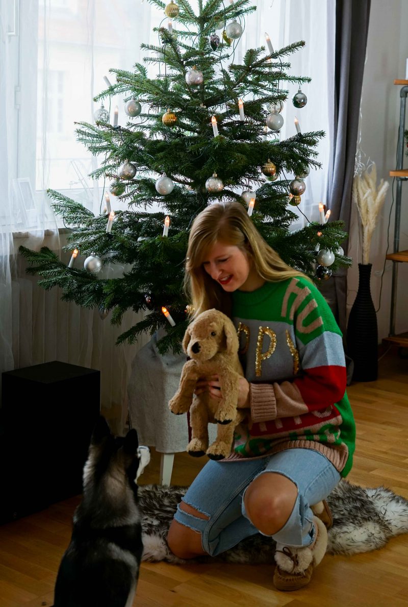 Weihnachtsoutfit Weihnachtspullover Christmas Sweater Oversized Pomsky