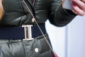 Burberry Winterjacke Grün Gürtel Gold Modeblog Winter Outfit Bonn 5