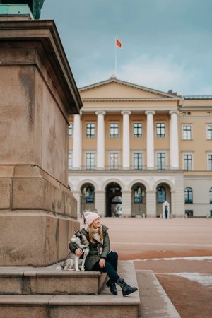 Norwegen Winterurlaub Winterroute Oslo Norwegian Royal Palace Schloss Sightseeing mit Hund Reisen mit Hund Tipps